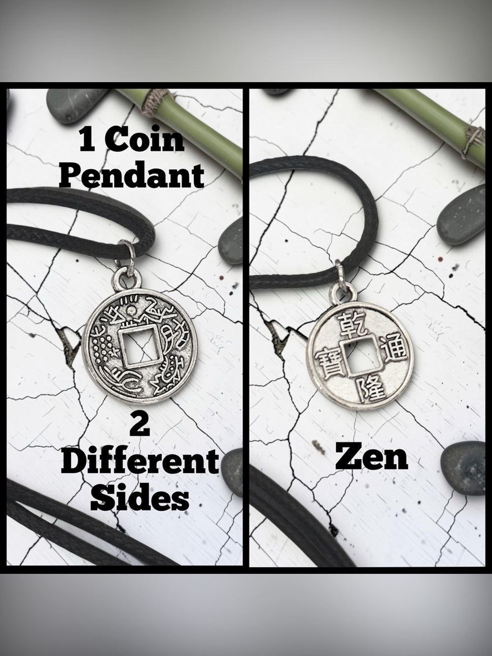 5 For $25💫1 Small Silver-Tone Round Coin Pendant Necklace